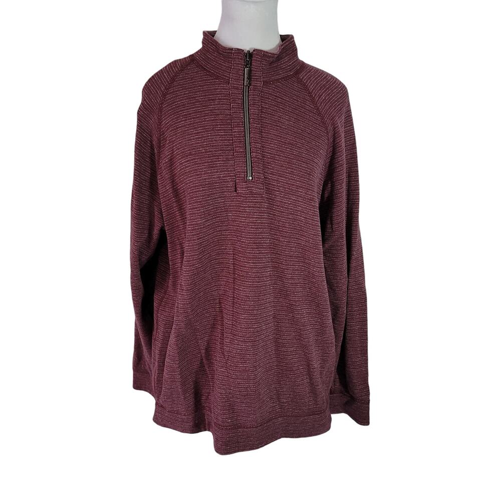 Tommy Bahama Size EST L Sweatshirt Mens Flipsider Reversible Half Zip Purple